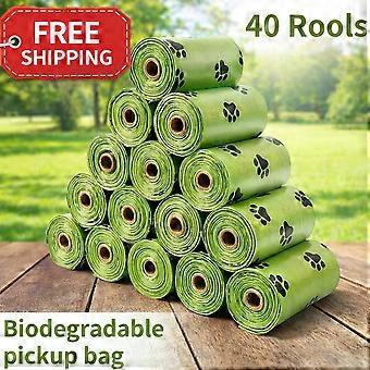 2/40 Rolls Dog Poop Bags Thick Leak Proof Pet Waste Bag Refill Dispenser Outdoor