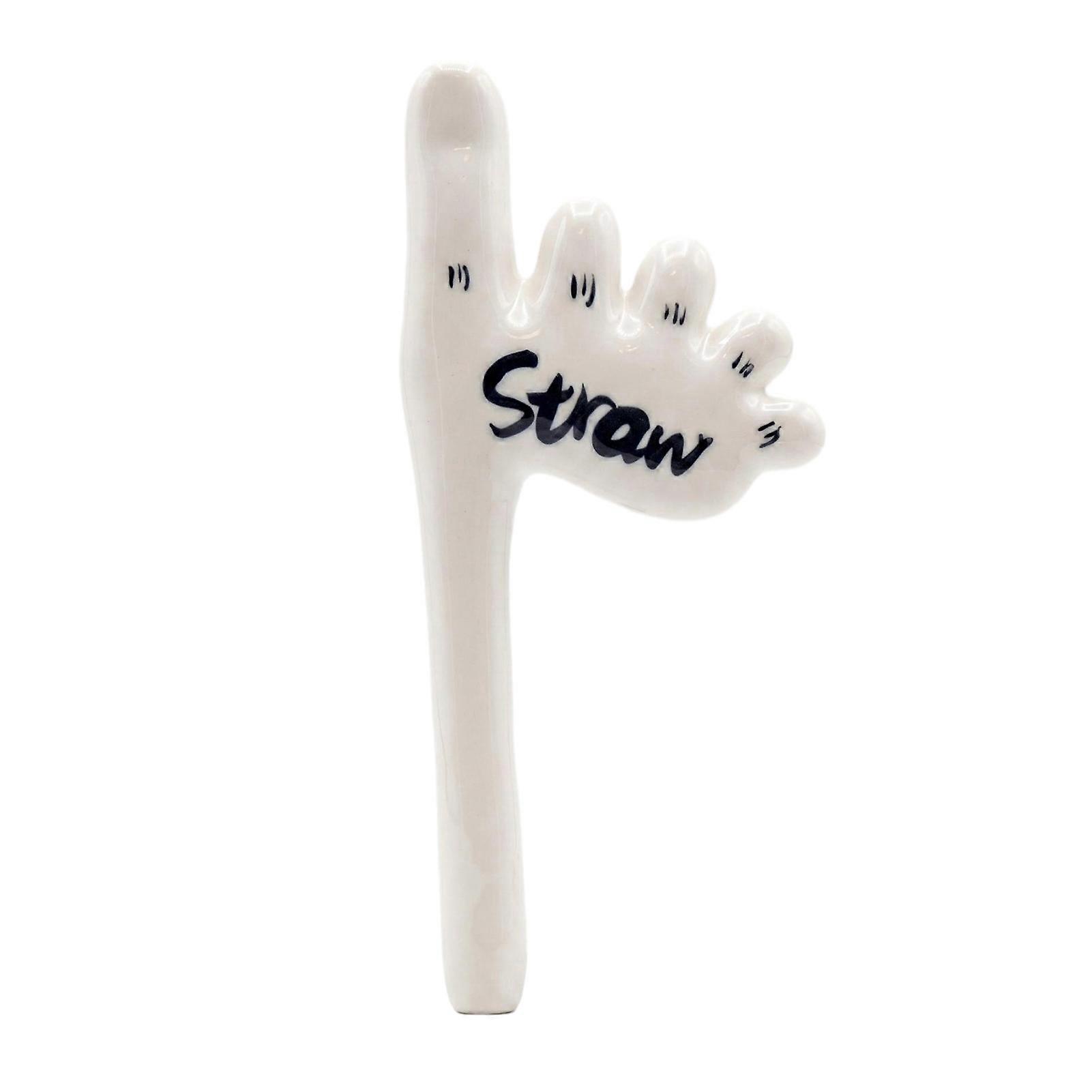 Novelty Foot Shape Drinking Straw Ceramic Coffee Milkshake Accessory
