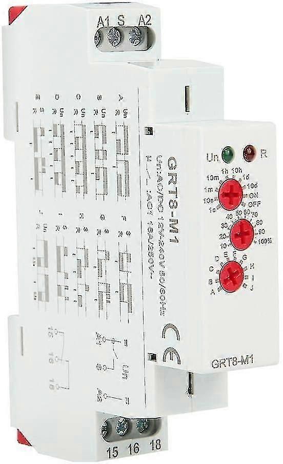 AC/DC 12V-240V Multifunction Delay Relay Module, DIN Rail Mount, 10 Functions