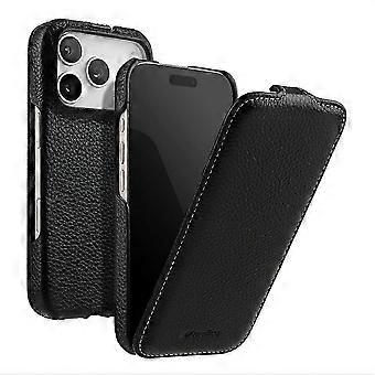 MELKCO Compatible For iPhone 17 Pro Max Case Compatible with MagSafe Vertical Flip Genuine Cow Leather + PC Phone Cover