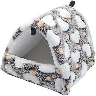 Rodent Plush Sleeping House with Hammock, Soft Warm Bed for Hamster Guinea Pig Small Animals, Machine Washable, 3 Sizes Available