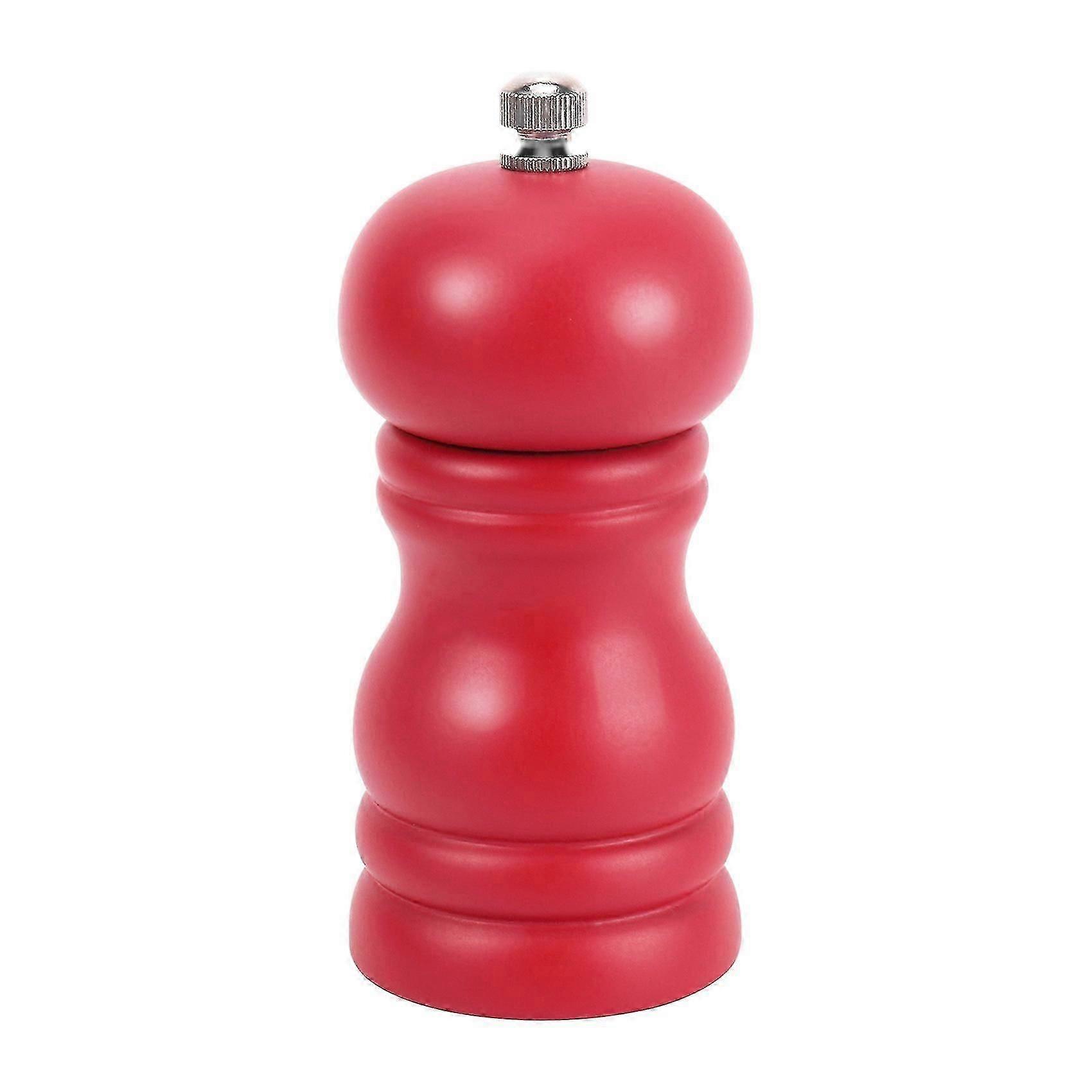 Manual Pepper Grinder, Solid Wood Adjustable Coarseness, Red
