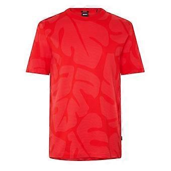 Boss Mens Thompson Leaf Print T-Shirt