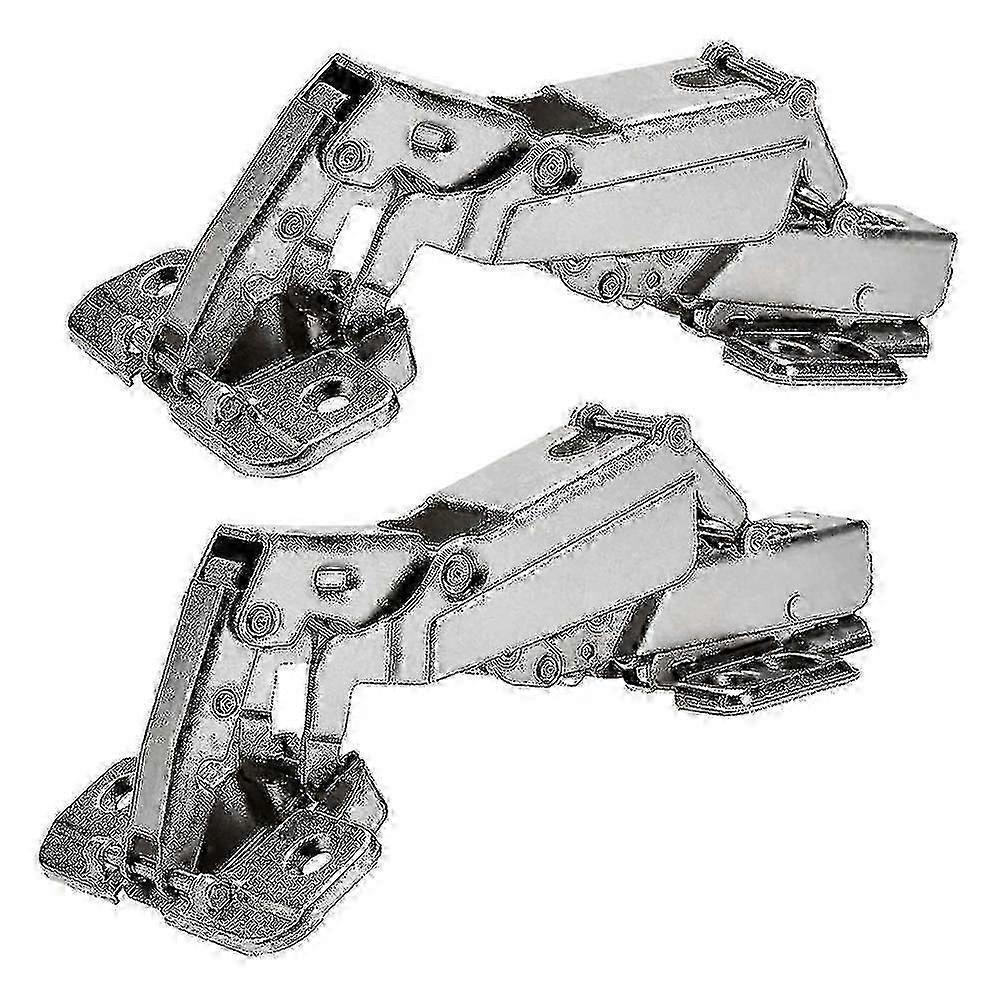 2pcs 175 Degree Frameless Cabinet Door Hinges, Hydraulic Soft-Close, Adjustable Mounting
