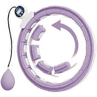 Smart Weighted  for Hula Hoop, Massage Hula Ring w/ 16 Detachable Knots, 360° Auto-Rotating Ball, Digital Counter, for