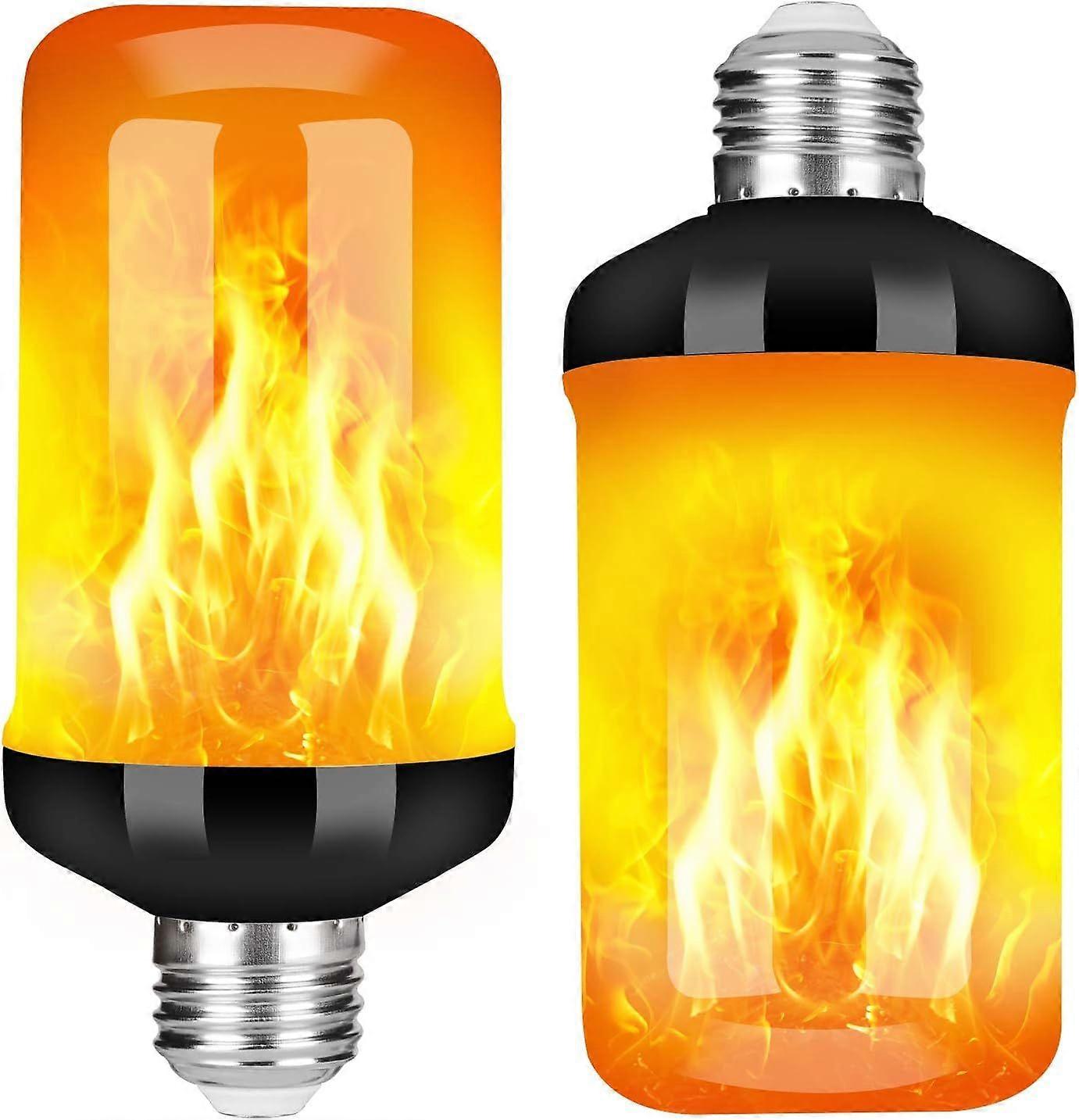 LED flame bulb, upgraded 4 mode flame bulb with upside down effect, E26 base flashing bulb (2 pack)