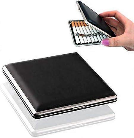 2Pcs Leather Cigarette Case Holder - Black, Brown