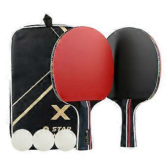 1 Set/2PCS Professional Three Star Table Tennis Rackets Easy to Use Pong Rackets for Beginners Training (1PC Straight Handle, 1PC Horizontal Handle)