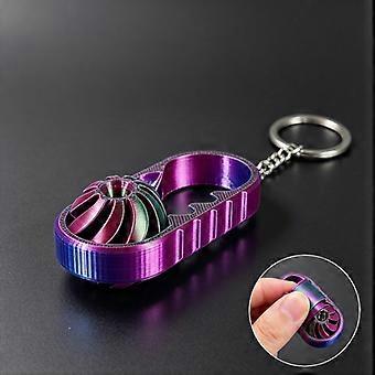 Stress-relief toy dual-color spiral spinning fidget spinner keychain, smooth rotation, pocket-sized, portable backpack, suitable for boys, girls, and 