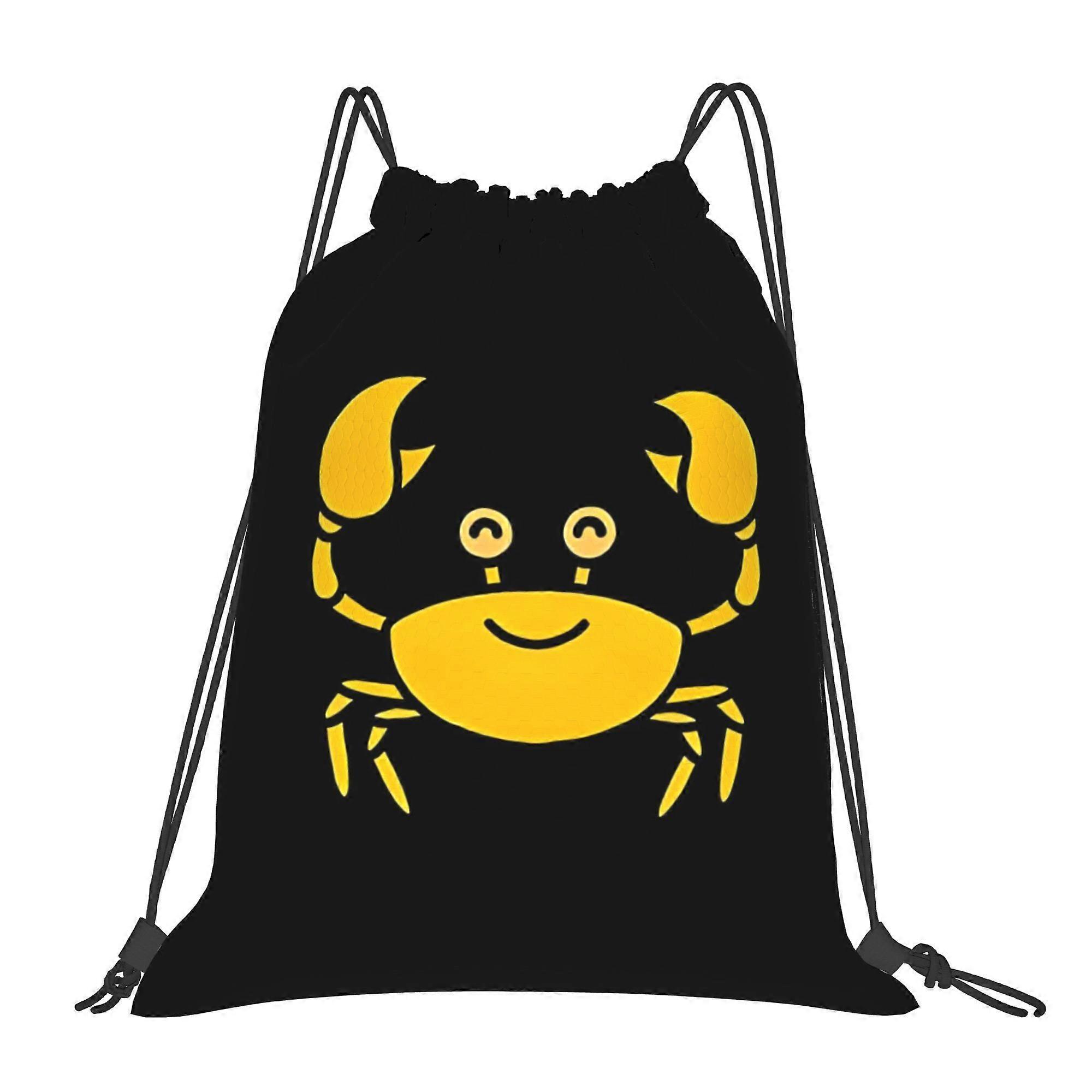 Drawstring Bags Featuring Yellow Crabs-Pqasd