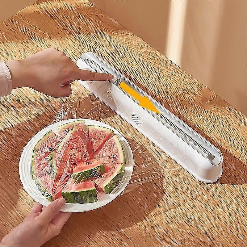 Refillable Plastic Wrap Dispenser With Cutter