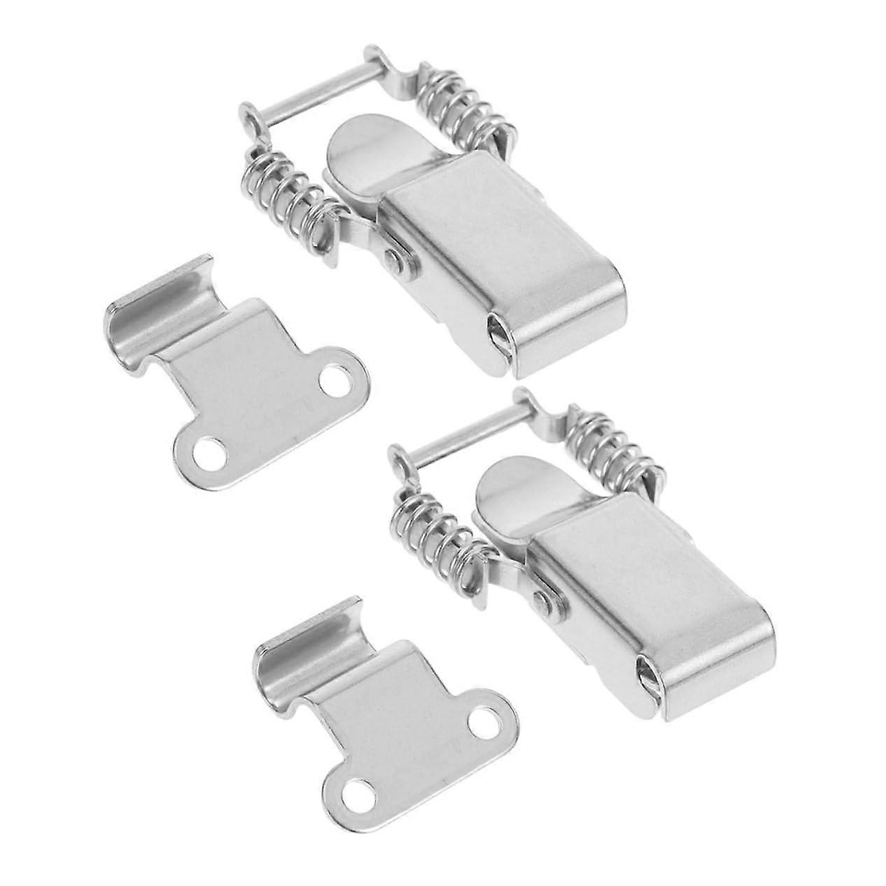 2pcs Spring Loaded Toggle Latch Clamp for Toolboxes, Right Angle Secure Spring Lock, Corrosion Resistant Metal