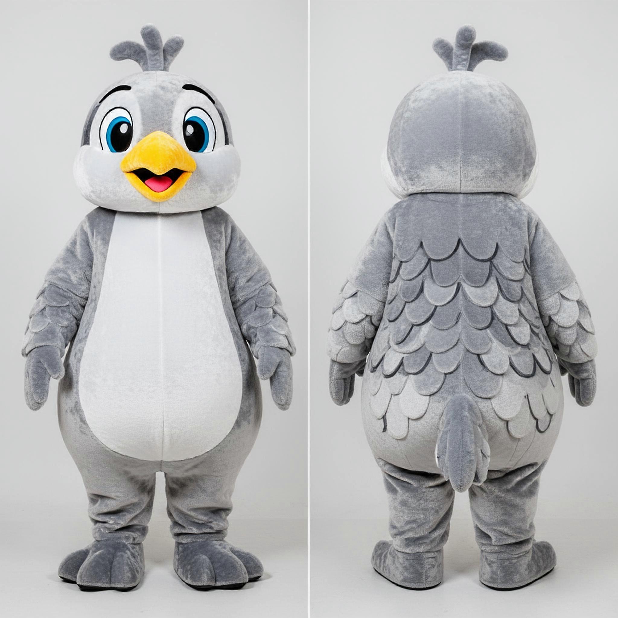 MASTICOT Silver Plush Quail Mascot