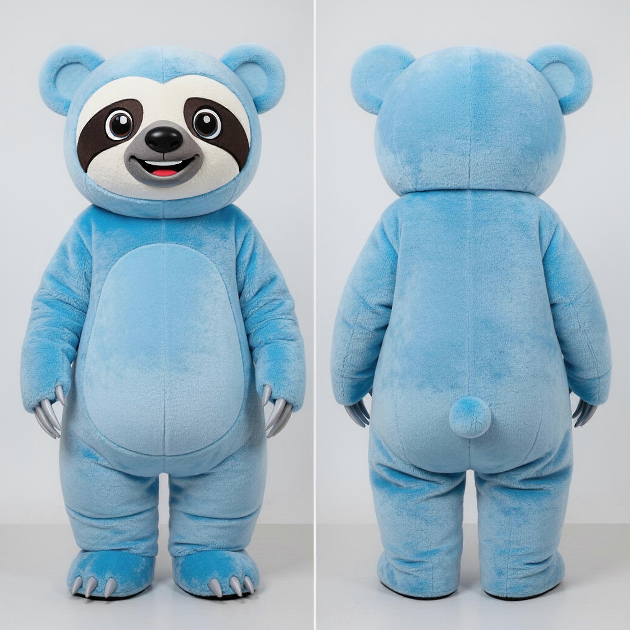 MASTICOT Sky Blue Cuddly Sloth Bear Mascot