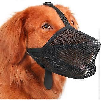 Dog Muzzle, ed Soft Mesh Muzzle for Scavenging | Black, M | For Medium Large Dogs Biting Licking Chewing, For Walking Vet Visits Grooming