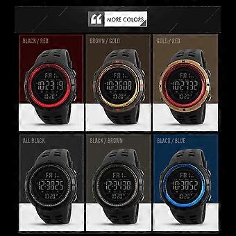 Montre de sport pour homme avec double affichage de l'heure, étanche à 50 m, avec alarme et chronographe pour les activités de plein air.