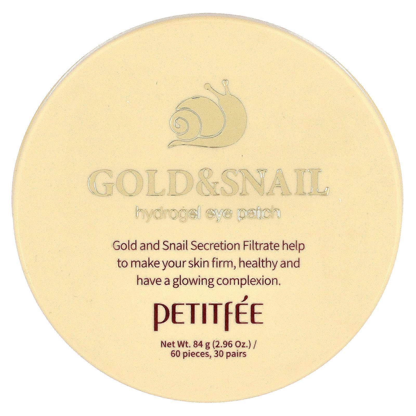 2 x Petitfee, Gold & Snail Hydrogel Eye Patch, 60 Patches