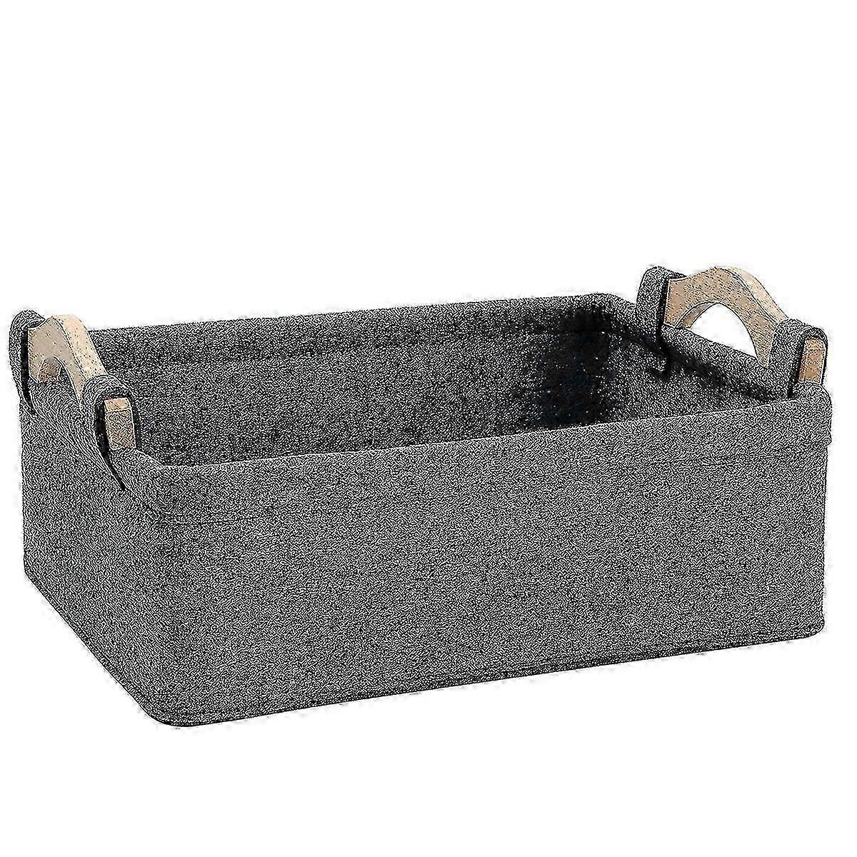 Collapsible Medium Felt Basket Light Gray