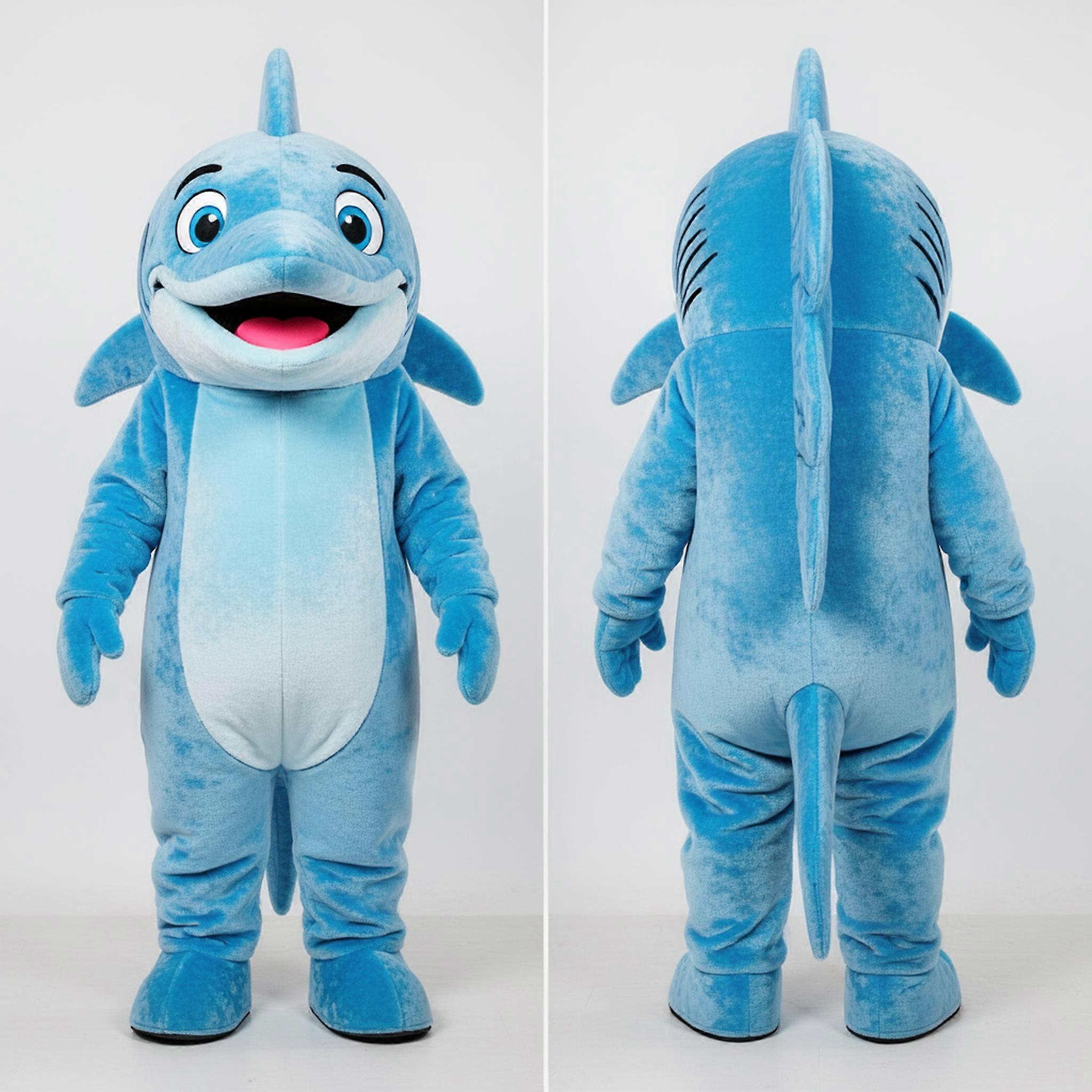 MASTICOT Sky Blue Cartoon Barracuda Mascot