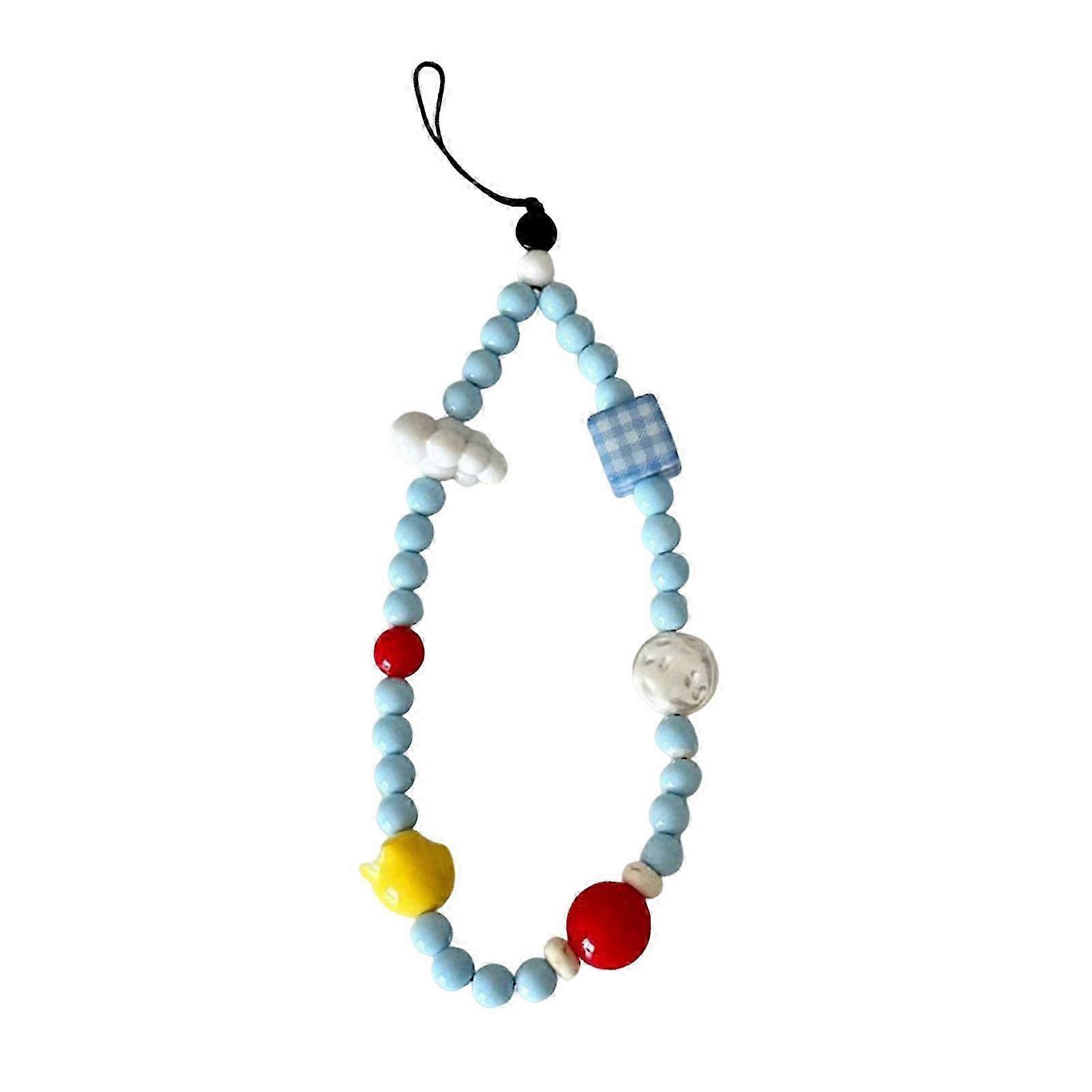 Handmade Cloud Lanyard Blue White
