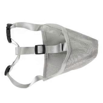 Hundemaulkorb Atmungsaktiv Verstellbar Verhindern Beißen Kauen Haustier Mesh Maulkorb für Outdoor-Training Grau XS