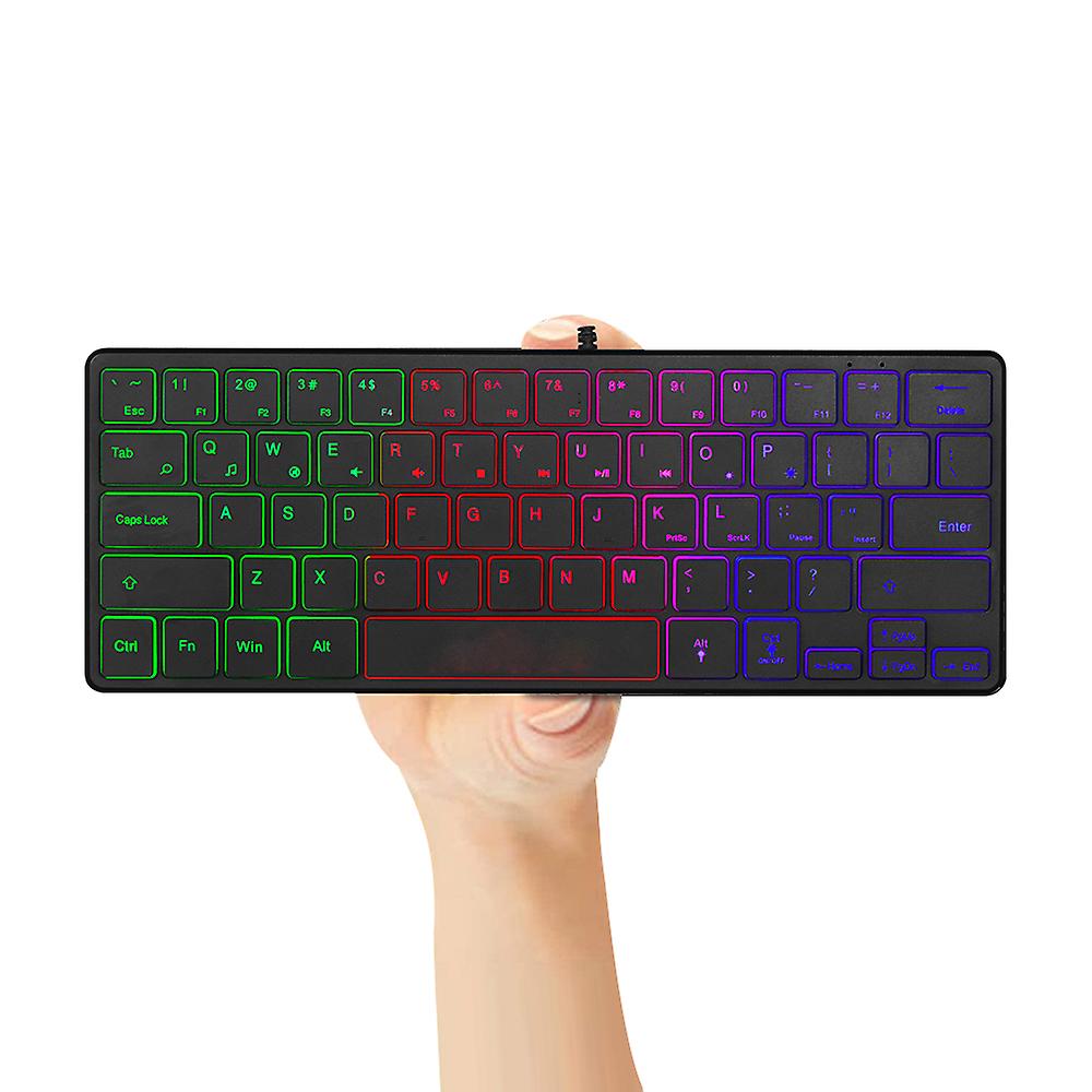 Portable Wired 64-key Keyboard Compact Film Keypad Lightweight Backlit Keyboard