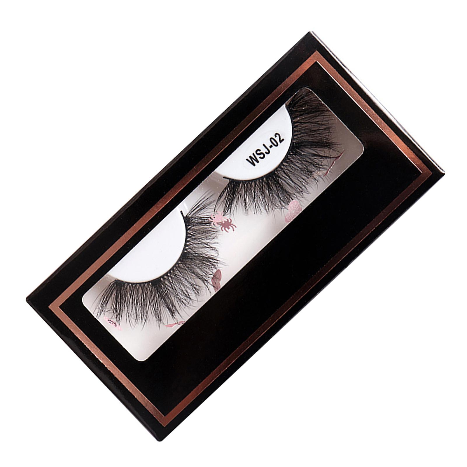 Faux False Eyelashes 25mm Long Dramatic Fluffy Eyelashes With Exquisite Box Cute Paster