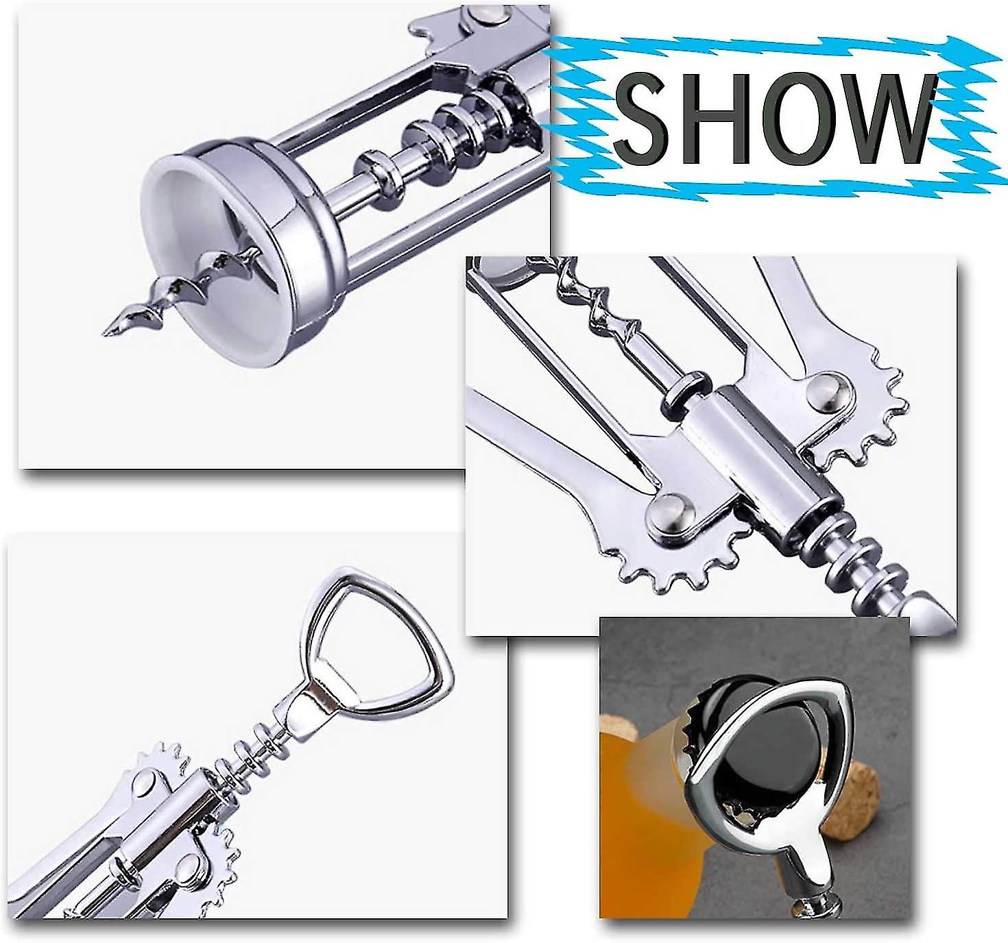 Multifunction Winged Wine Bottle Corkscrew Zinc Alloy Bottle Opener
