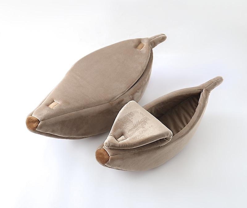 Cat Bed Banana Pet House Cave Cozy Sleeping Bed For Small Animals Durable Puppy Kennel Khaki
