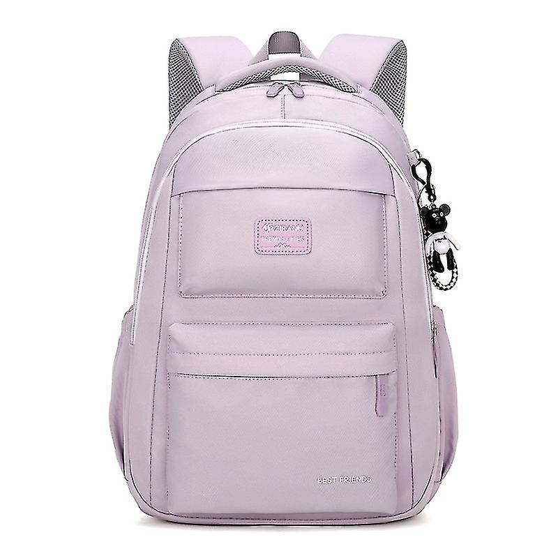 Elementary School Schoolbag Girls Decompression Spine Protection Solid Color Simple Large-capacity Backpa