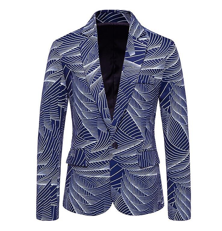 Men's Print Tuxedo Jackets One Button Stylish Blazers