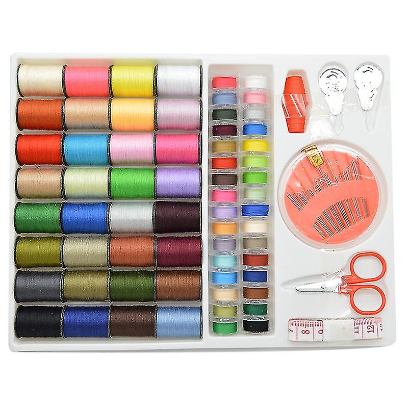 64 Colur Sewing Line Thread Spool Set Bobbin Reel Tape Kit