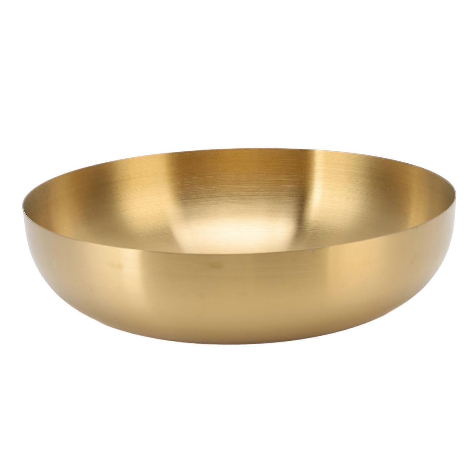 Large Salad Bowl Stainless Steel Mixing Bowl, 24cm Gold Fruit Bowl Large Serving Bowl Ramen Noodle Bowl Salad Mixing Bowl Bibimbap Bowl Thickened Stai