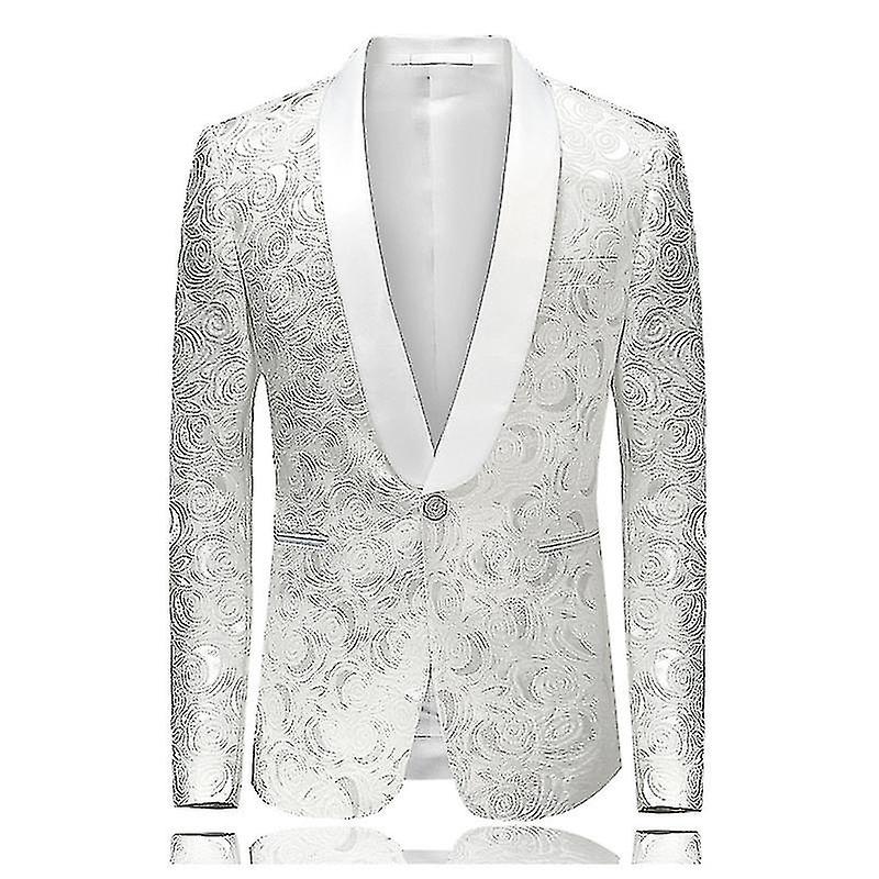 Hommes Floral Blazer Costume Veste Dîner Bal Mariage Élégant Smoking