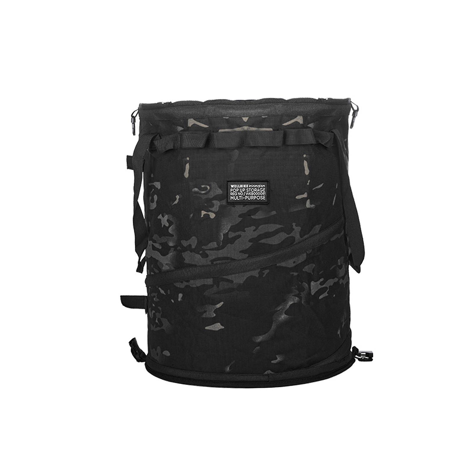 Recycle Bin Trashcan Outdoor Utility Container Collapsible Camping Trash Can Black