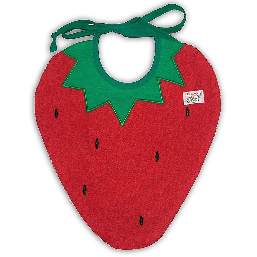 Zigozago Cotton terry bib "Strawberry" red unisex one size BAVFRAGOLA
