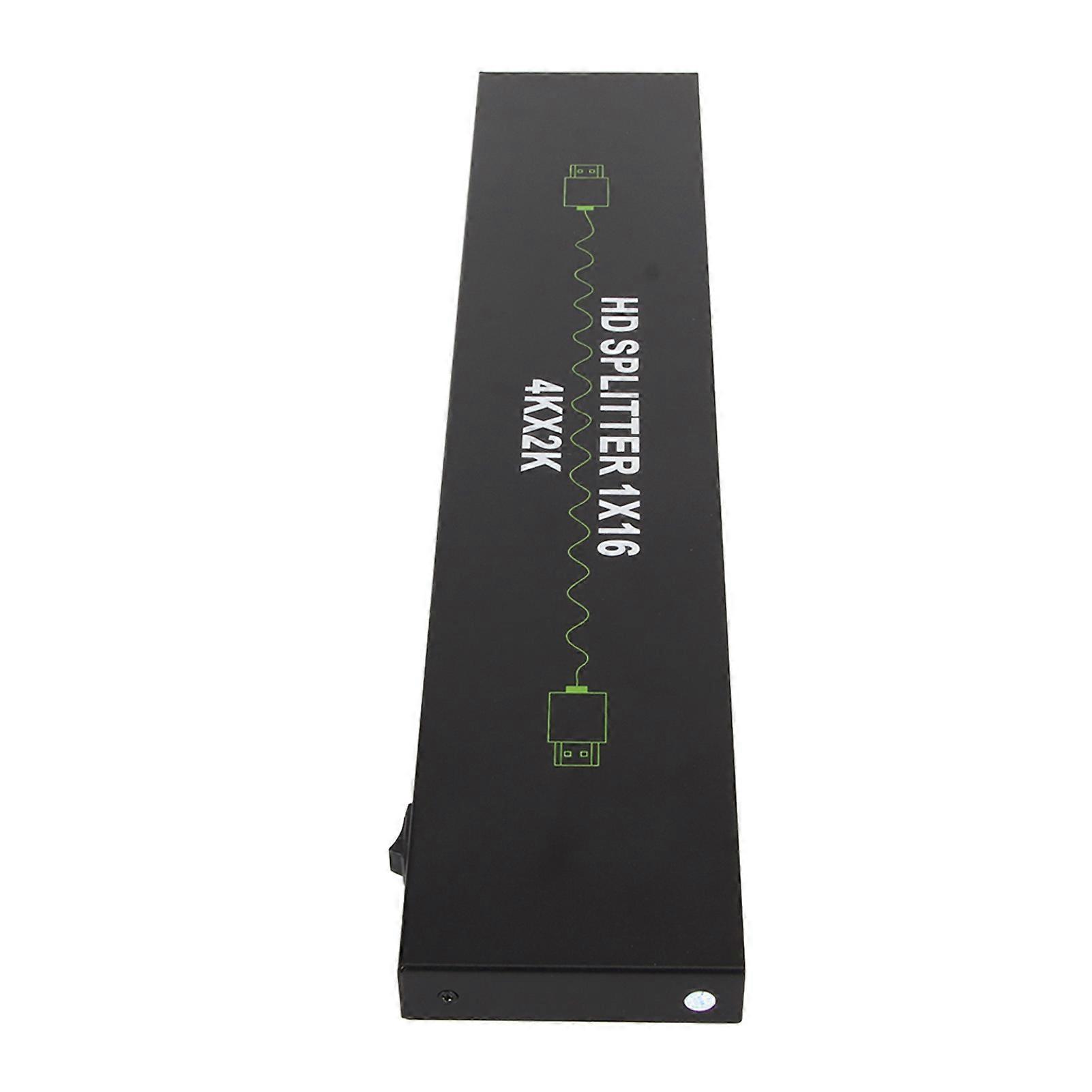 4K 1 in 16 Out HD Multimedia Interface Splitter Support 4K 30Hz 3D 1x16 HD Multimedia Interface Splitter 100‑240V UK Plug 