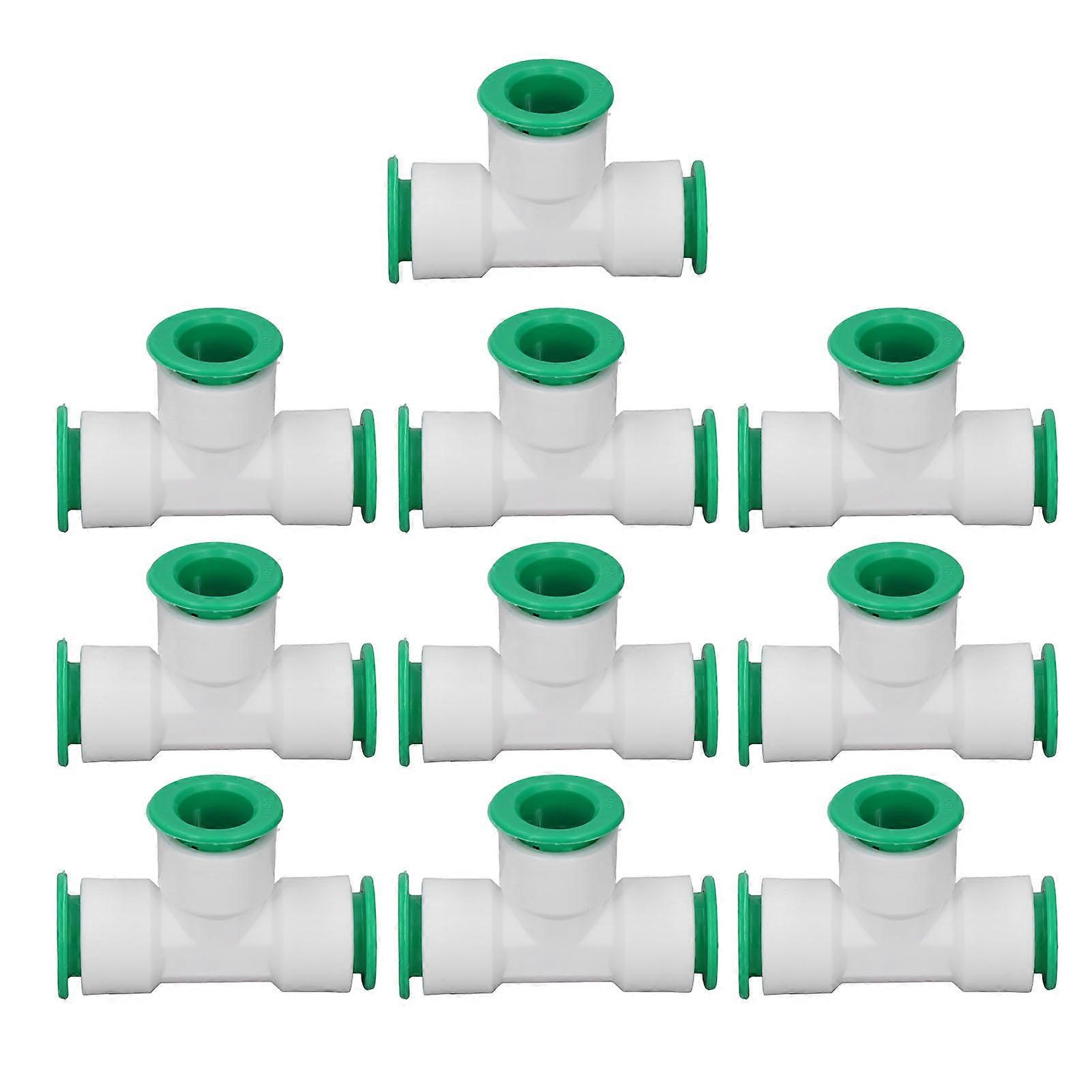 10Pcs 3 Way Tee Connector Quick Connect Garden Hose Adapter for Irrigation 20mm/0.8in Inner Diameter