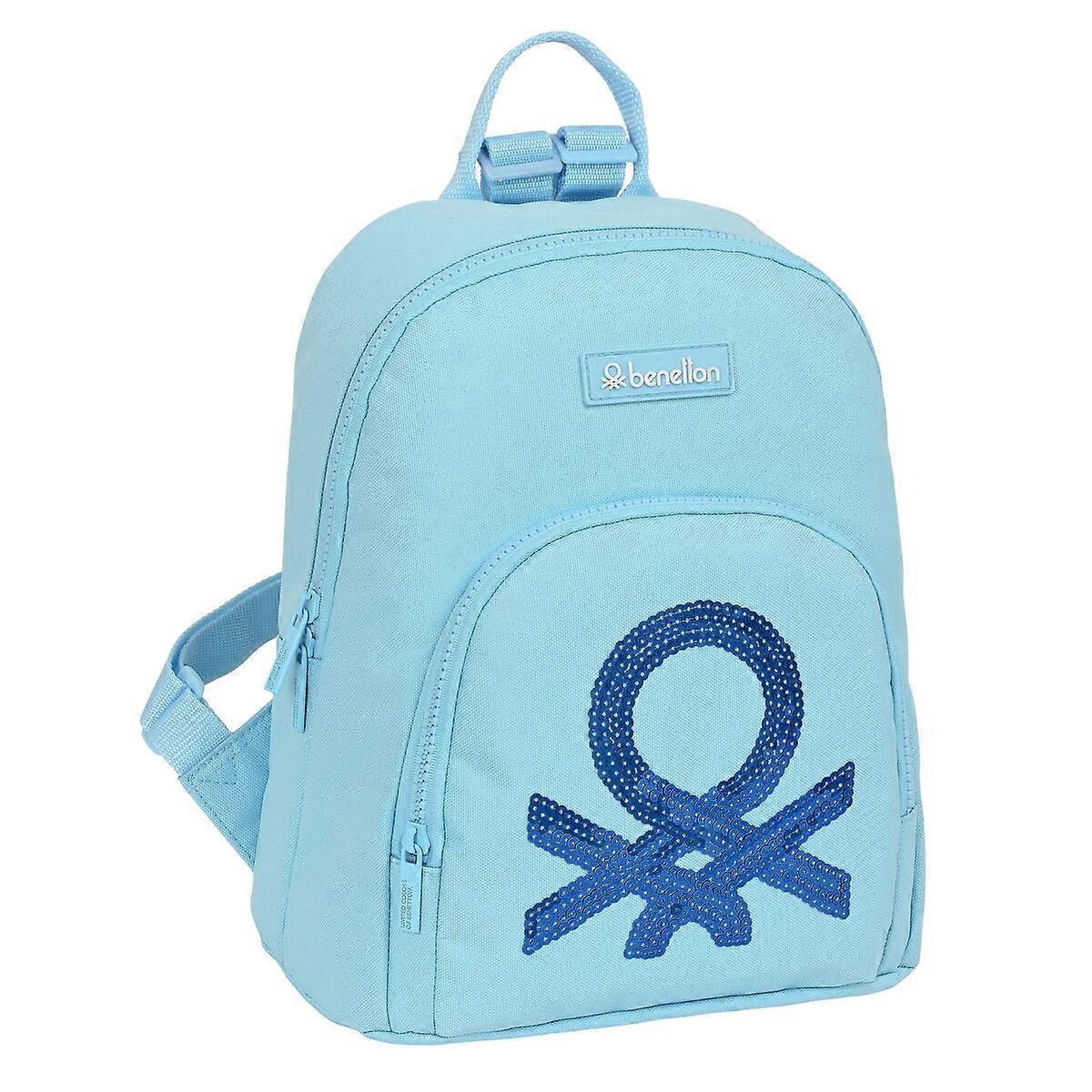 Casual Backpack Benetton Sequins Light Blue 13 L