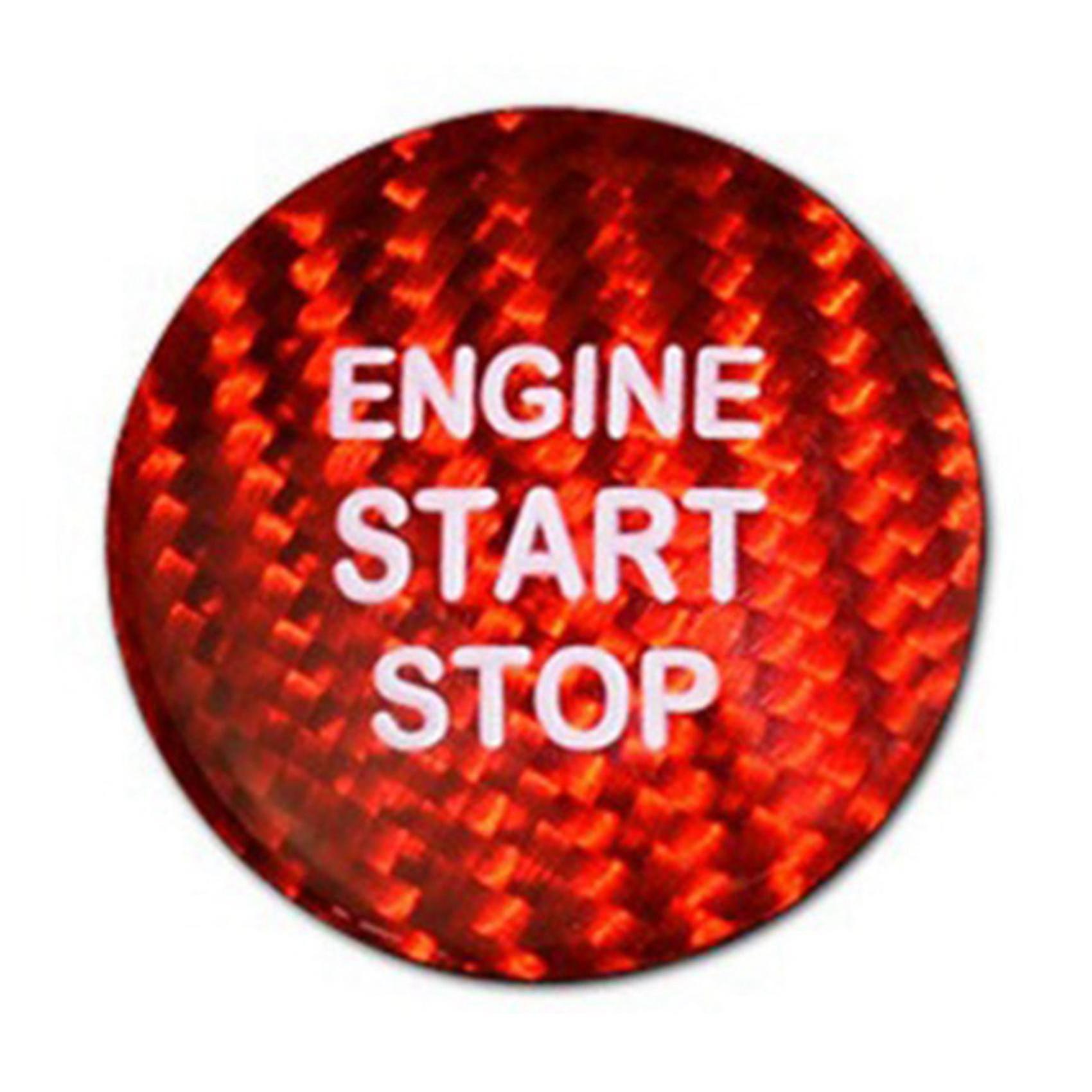 Kolfiber röd interiörmotor Start Stop Tryckknapp lock Trim för 86