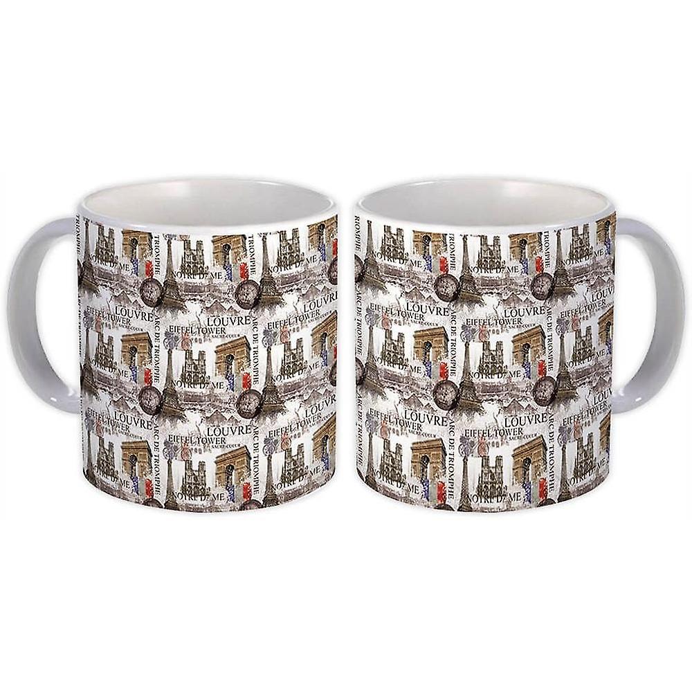 Gift Mug: Paris Pattern Eiffel