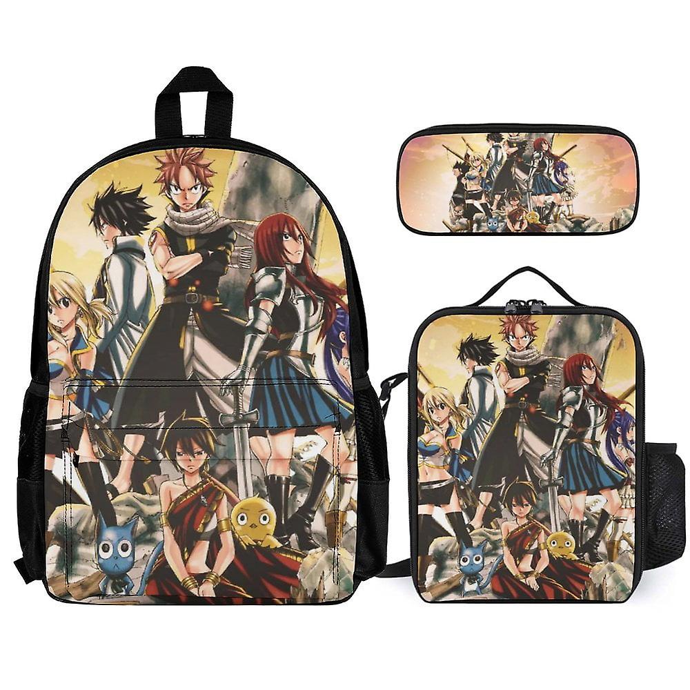 Fairy Tail 3Pcs Backpacks Sets with Lunch Bag And Pencil Case