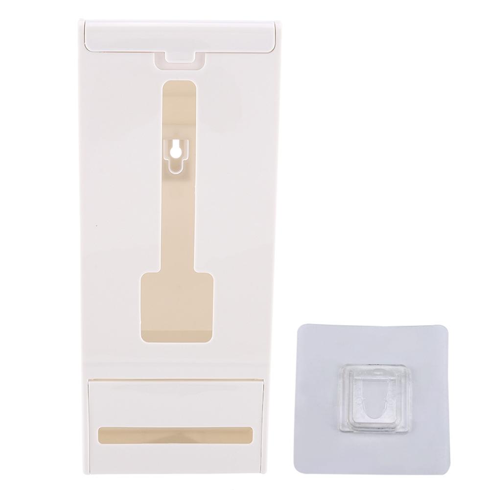 Plastic Wall Mounted Container Holder Garbage Dispenser Storage Box (White)