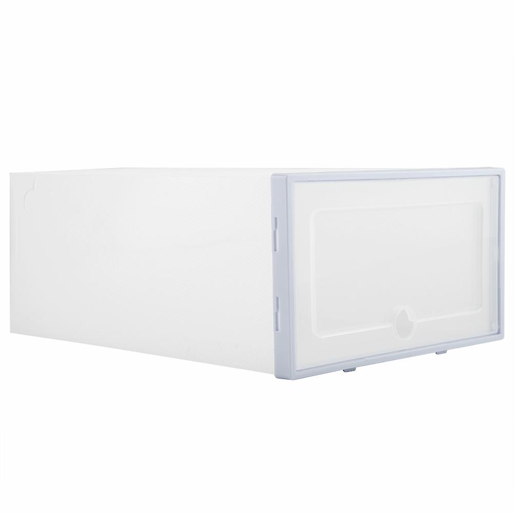 Stackable Clear Plastic Transparent Shoes Storage Box Drawer Home Room Shoe Organizer(Blue)