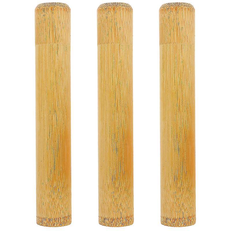 3pcs Bamboo Toothbrushes Holders