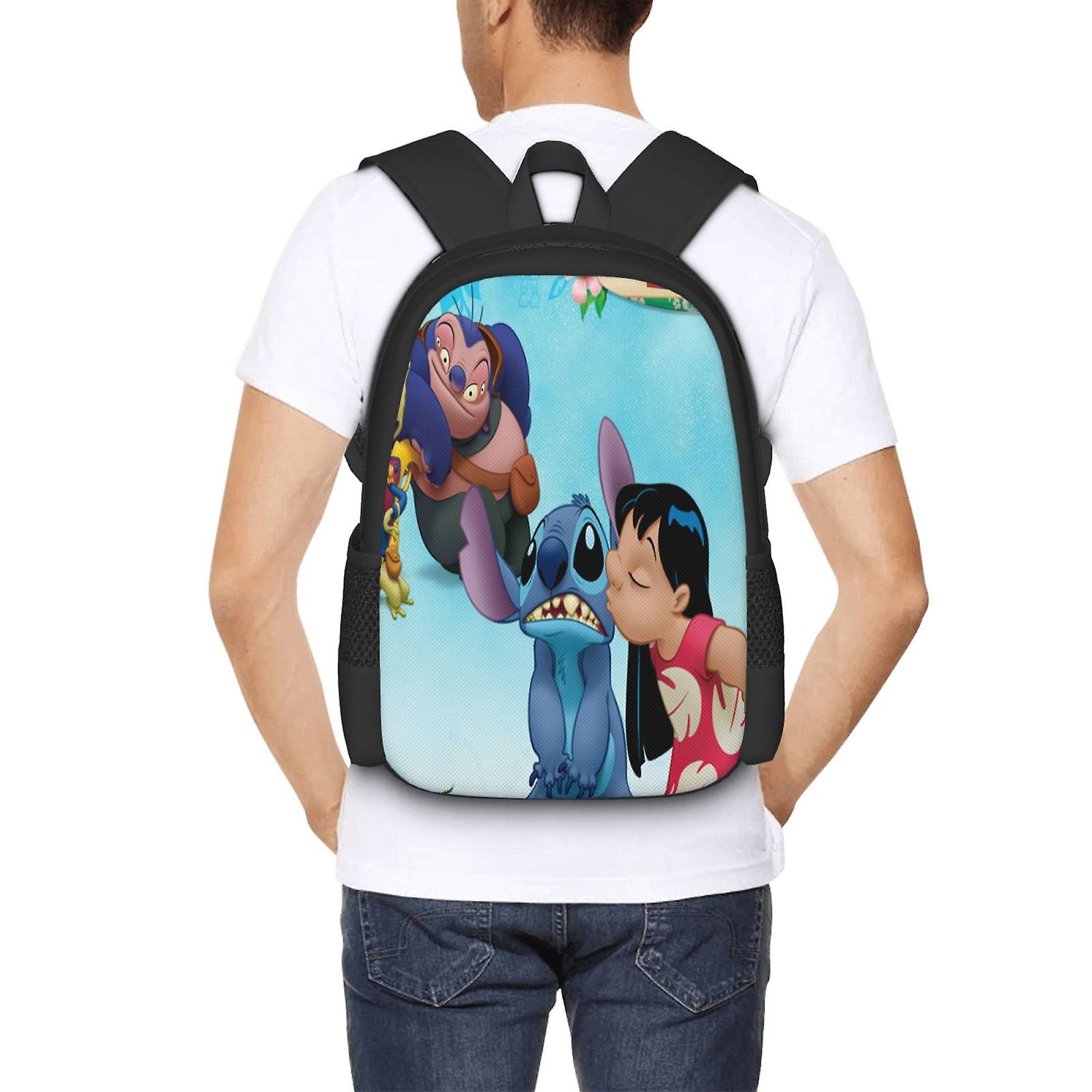 Lilo And Stitch Backpack Large Capacity Laptop Bag Lightweight Adjustable Straps Casual Large Capacity