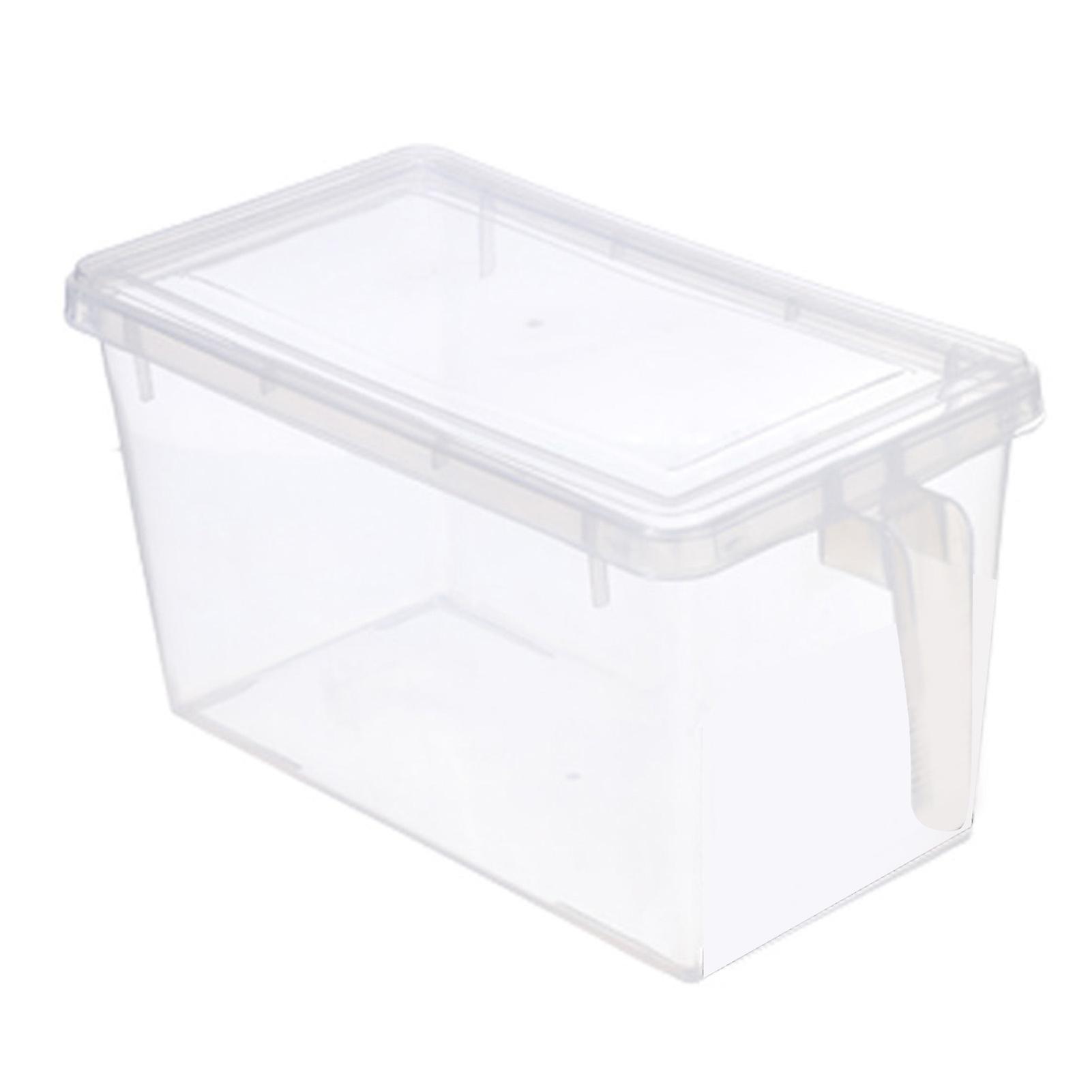 Fridge Food Box Transparent Rectangular Stackable Refrigerator Food Storage Container with Lid Handle