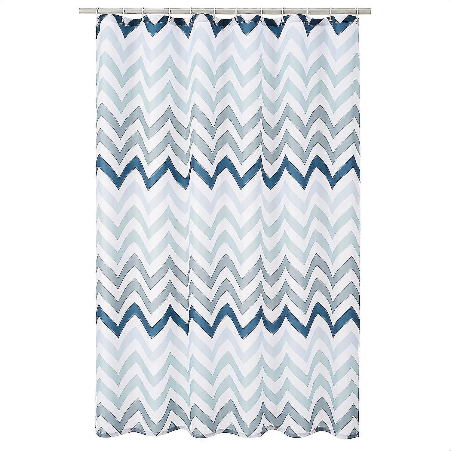 Cortina de chuveiro de tecido - 72 X 72 Polegadas, Azul Ombre Chevron