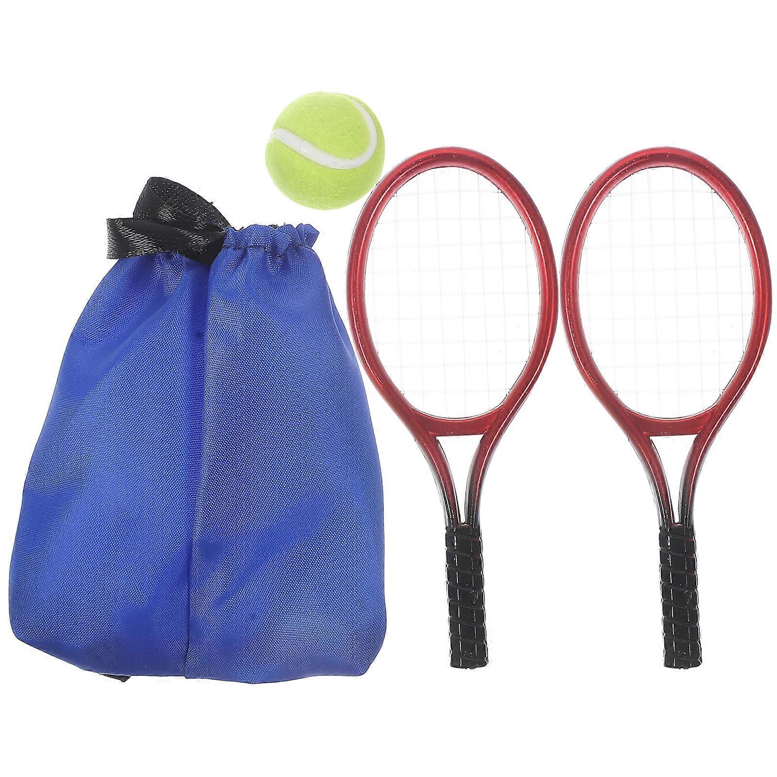 1 Set of Mini Tennis Racket Desktop Mini Tennis Racket Ornamental Tennis Racket Model