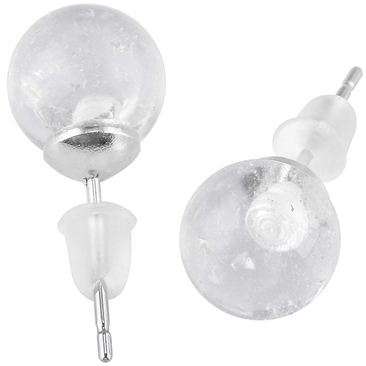 Earrings-Clear Quartz Studs-Purity Essence-Daily Elegance